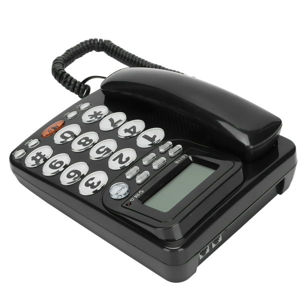 Teléfono fijo doméstico botones grandes pantalla inclinable teléfono de escritorio con cable para habitaciones de hotel para oficina