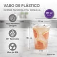 thumbnail image 2 of 50 Vasos Desechables De Plástico Con Tapa Boquilla 16oz Transparente, 2 of 5