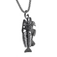 thumbnail image 2 of Collar con colgante de acero inoxidable shaofei esqueleto de pescado entero dorado negro plateado, 2 of 2