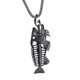 thumbnail image 2 of Collar con colgante de acero inoxidable shaofei esqueleto de pescado entero dorado negro plateado, 2 of 2