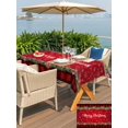 thumbnail image 4 of Outdoor Tablecloth with Umbrella Hole and Zipper, Red Plaid Christmas Rectangle Table Cloth 60x120 Inch Waterproof Tablecloth, Xmas Snowflake Poinsettia Botanical Picnic Table Cover for Patio Camping, 4 of 7