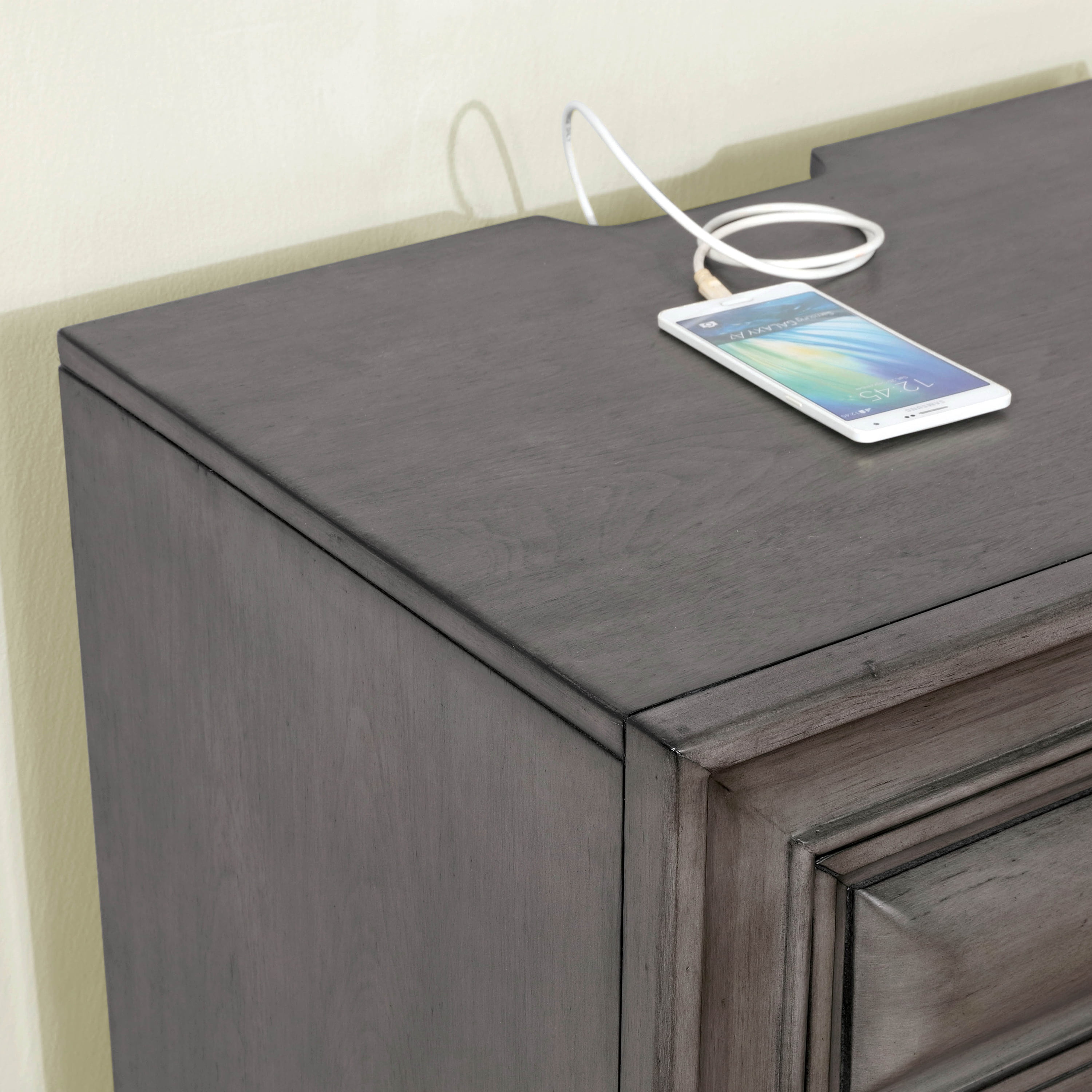Furniture of America Damien Rustic Nightstand with 3-Drawer, Gray