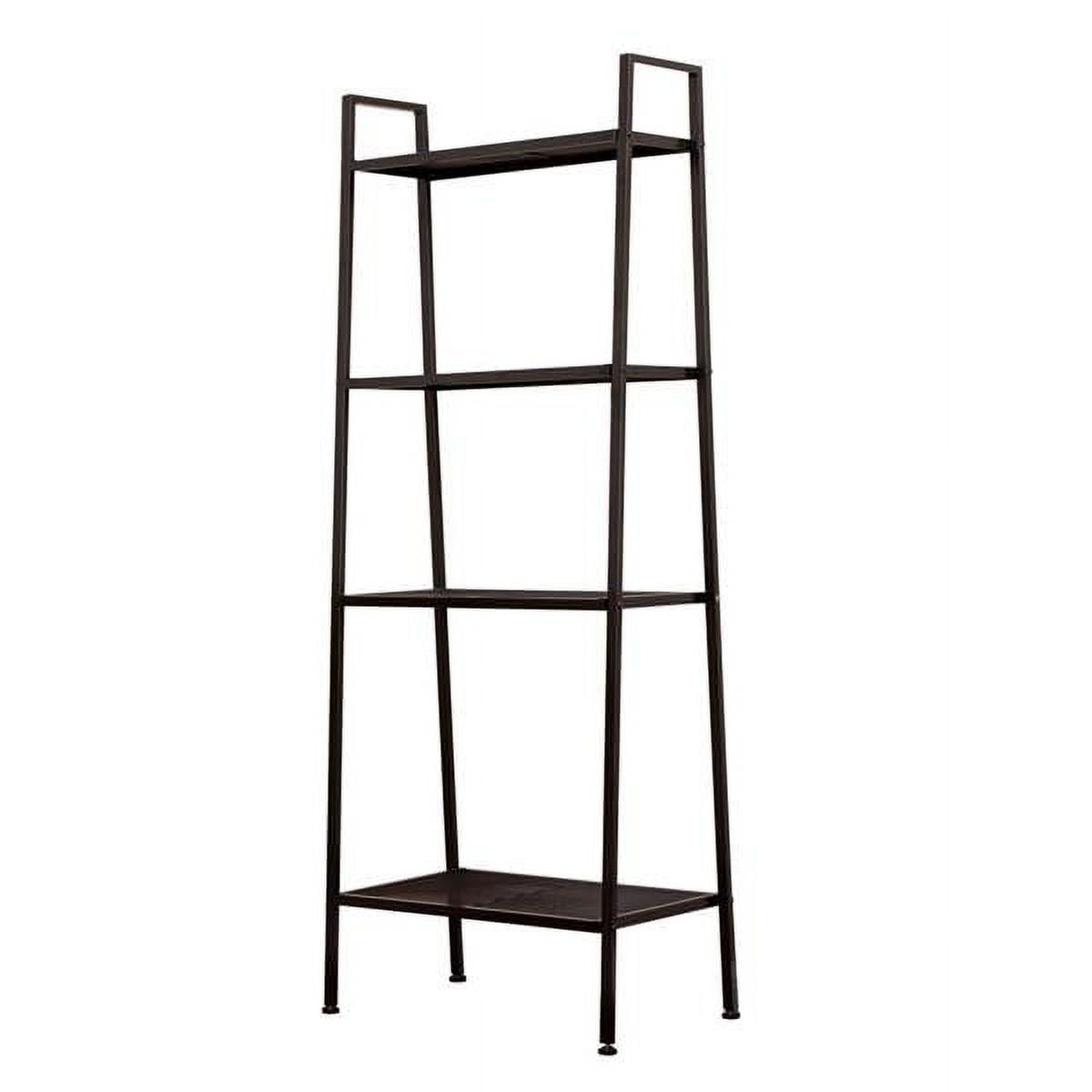 Alvantor 4 Tier Iron Bookshelf, Freestanding Metal Bookcase Storage Shelf for Books and Decor, 23.62 x 13.78 x 57.87 in, Black