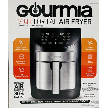 Gourmia GAF798 7 Quart Digital Air Fryer 10 One-Touch Cooking Functions