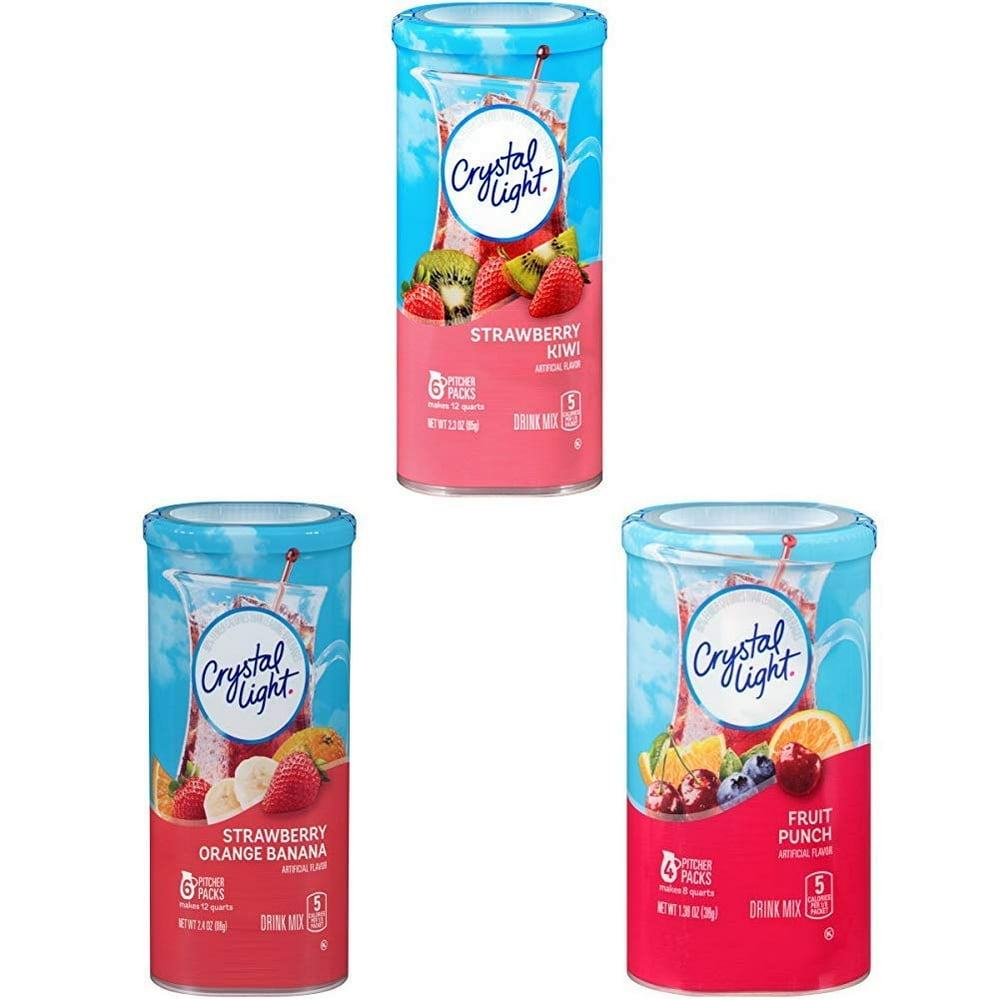 Crystal Light Drink Mix Strawberry Kiwi with Strawberry Orange Banana