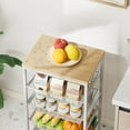 thumbnail image 2 of Snack Cart, 5-Tier Kitchen Carts on Wheels with Storage,Fruit Basket Stand with Pull-Out Baskets and Wood Top,Kitchen Organizer for Fruit Vegetable Snack (Oak Beige), 2 of 18
