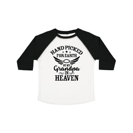 

Inktastic Handpicked for Earth by My Grandpa in Heaven Angel Wings Gift Toddler Boy or Toddler Girl T-Shirt