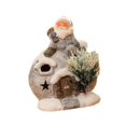 thumbnail image 3 of Figura de casa de pueblo navideña con iluminación LED, decoración navideña coleccionable con luz Papá Noel, 3 of 7