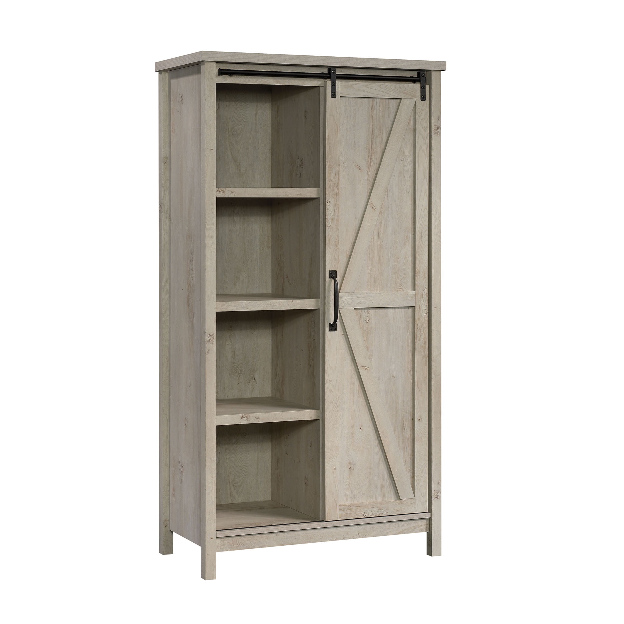 Better Homes & Gardens Modern Farmhouse Bookcase Storage Cabinet, Rustic White Finish