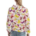 thumbnail image 7 of Fotbe Butterflies and Vintage Pattern Womens Long Sleeve Hoodie, Pullover Hooded Sweatshirt, Kangaroo Pocket Hoodie with Eye-catching Drawstrings-Small, 7 of 7