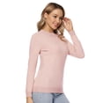 thumbnail image 5 of LANPULUX Sweaters for Women Lightweight Soft 100 Wool Mock Neck Pullovers Long Sleeve,Pink, 5 of 7