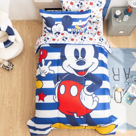 Mickey Mouse Bed in A Bag Twin Comforter Set for Kid's with Reversible ...