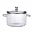 thumbnail image 1 of Borosilicate Glass Stovetop Cookware Pot With Lid For Simmering Soup And Preparing Baby Food Durable Heat Kitchen Storage Container, 1 of 4
