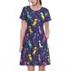 thumbnail image 1 of Balery Colorful Dinosaur Vestidos sueltos de manga corta para mujer, vestidos de verano 2025, vestidos casuales de corte A con vuelo., 1 of 6
