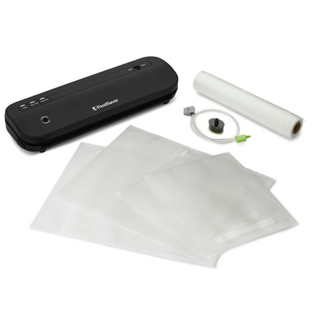 FoodSaver Space-Saving Vacuum Sealer with Bags and Roll Black