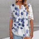 thumbnail image 2 of Blusa informal de manga corta con cuello en V y malla de encaje con estampado floral para mujer OAVQHLG3B Store lin121212, 2 of 4