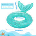 thumbnail image 6 of MoKo Mermaid Pool Float, 23" Inflatable Swimming Ring for Kid, Blue, 6 of 7