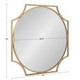 thumbnail image 5 of Kate and Laurel Rateau Modern Scalloped Round Wall Mirror, 28 x 28, Gold, Decorative Wall Decor with Circle Mirror and Scalloped Outer Frame for Trendy Concentric Design, 5 of 7