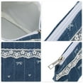 thumbnail image 3 of Unique Bargains 1 Pc Bolsa de Maquillaje con Cordón Estilo Denim para Vacaciones Azul Poliéster, 3 of 6