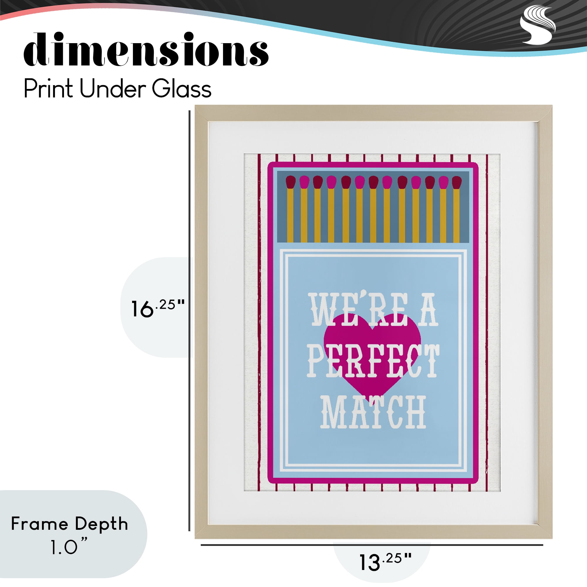 Stupell Industries We're A Perfect Match Birch Framed Print Under Glass, design by Lil' Rue