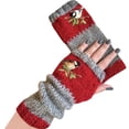 thumbnail image 2 of Arm Warmers Women, Warm Winter Wool Hand Knit Crochet hand warmers gloves, wrist warmers women, Knit Fingerless gloves, 2 of 8