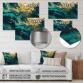 thumbnail image 4 of Designart "Liquid Magic in Teal and Gold I" Abstract Shapes Metal Wall Art, 4 of 5
