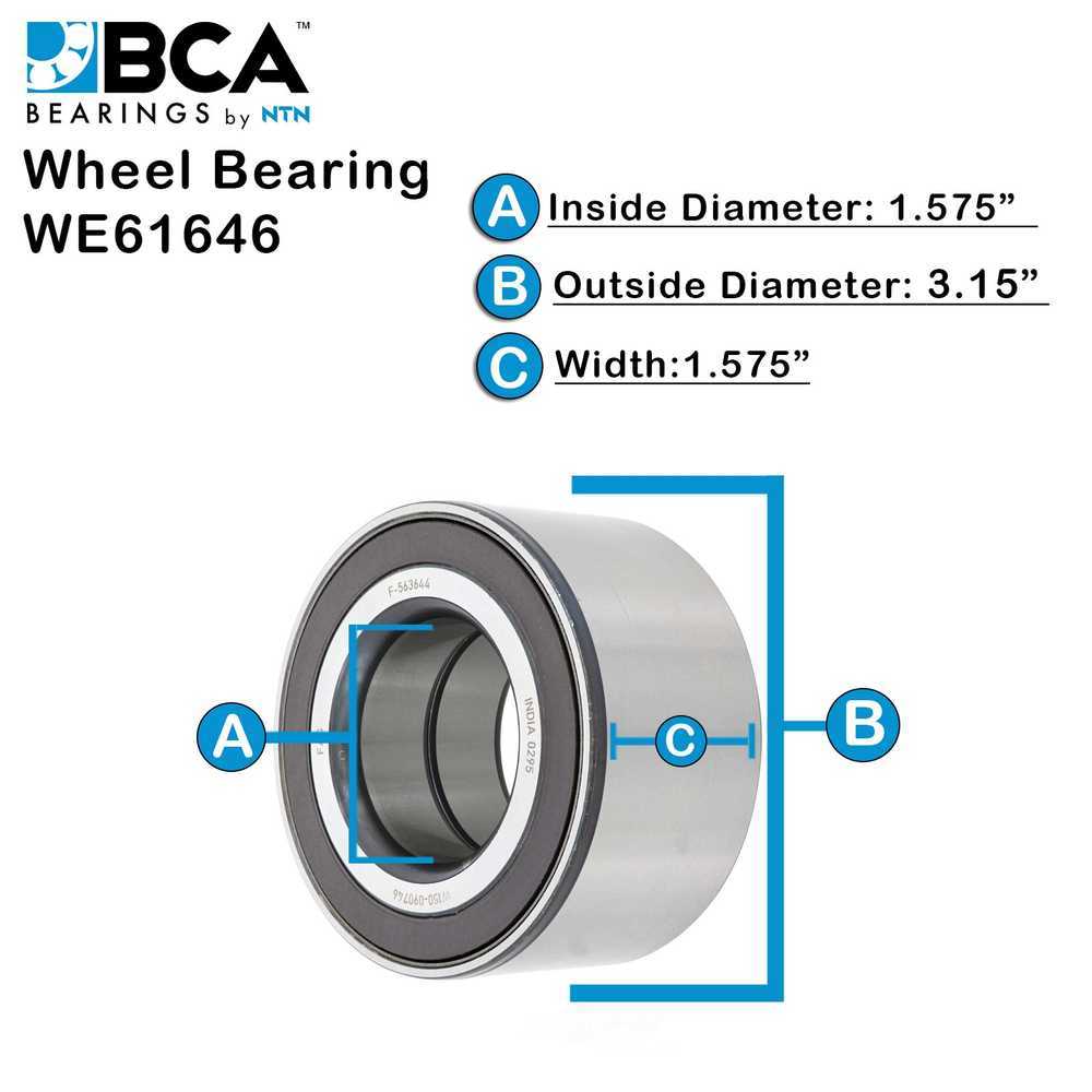 BCA by NTN WE61646 Double Row Angular Unit Bearing