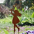 thumbnail image 3 of Craft Iron Children Silhouette Garden Pation In-Ground Statues Girl, 3 of 9