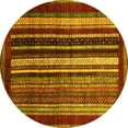 thumbnail image 1 of Ahgly Company Indoor Round Abstract Yellow Modern Area Rugs, 8' Round, 1 of 4