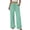 Mint Green Pant, variant on Wide Leg Pants for Women Flowy Palazzo Drawstring Elastic Waist Trousers with Pockets Beach Vacation Clothes Mint Green Pant S