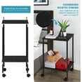 thumbnail image 6 of 2-Tier Rolling Side End Table, Black, 6 of 7