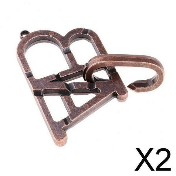 2xClassic Metal Desbloquear Anillo IQ Brain Teaser Puzzle CUTICAT
