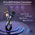 thumbnail image 4 of JYX Dual Wireless Microphone, Handheld Wireless Bluetooth Karaoke Microphone with Rechargeable Receiver, Metal Professional Dynamic Microphone for Singing, Speech, U60, 4 of 10