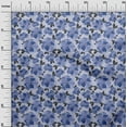 thumbnail image 3 of oneOone Velours Bleu Tissu Floral Rétro Matière de Robe Tissu Imprimé Tissu au Mètre 58 Pouces de Large, 3 of 5