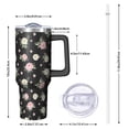 thumbnail image 2 of 40oz Pioneer Flower Floral Print Pattern Insulated Tumbler with Handle, BPA-Free Leak Proof Lid and Straws, Double Wall Vacuum, Hot 12h/Cold 34h, 2 of 6
