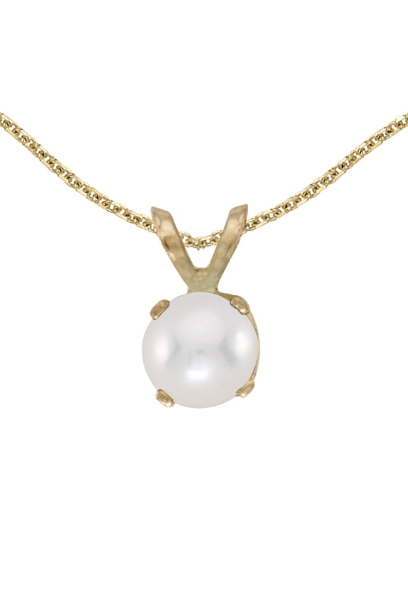 10k Yellow Gold Freshwater Cultured Pearl Pendant with 16" Chain