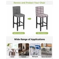 thumbnail image 3 of Pink Black Plaid Bar Stool Covers Set of 6, Farmhouse Pink Black Checkered Stretch Washable Bar Chair Covers with Backs, Removable Pub Counter Height Chair Cover for Kitchen Dining Room Cafe, 3 of 7