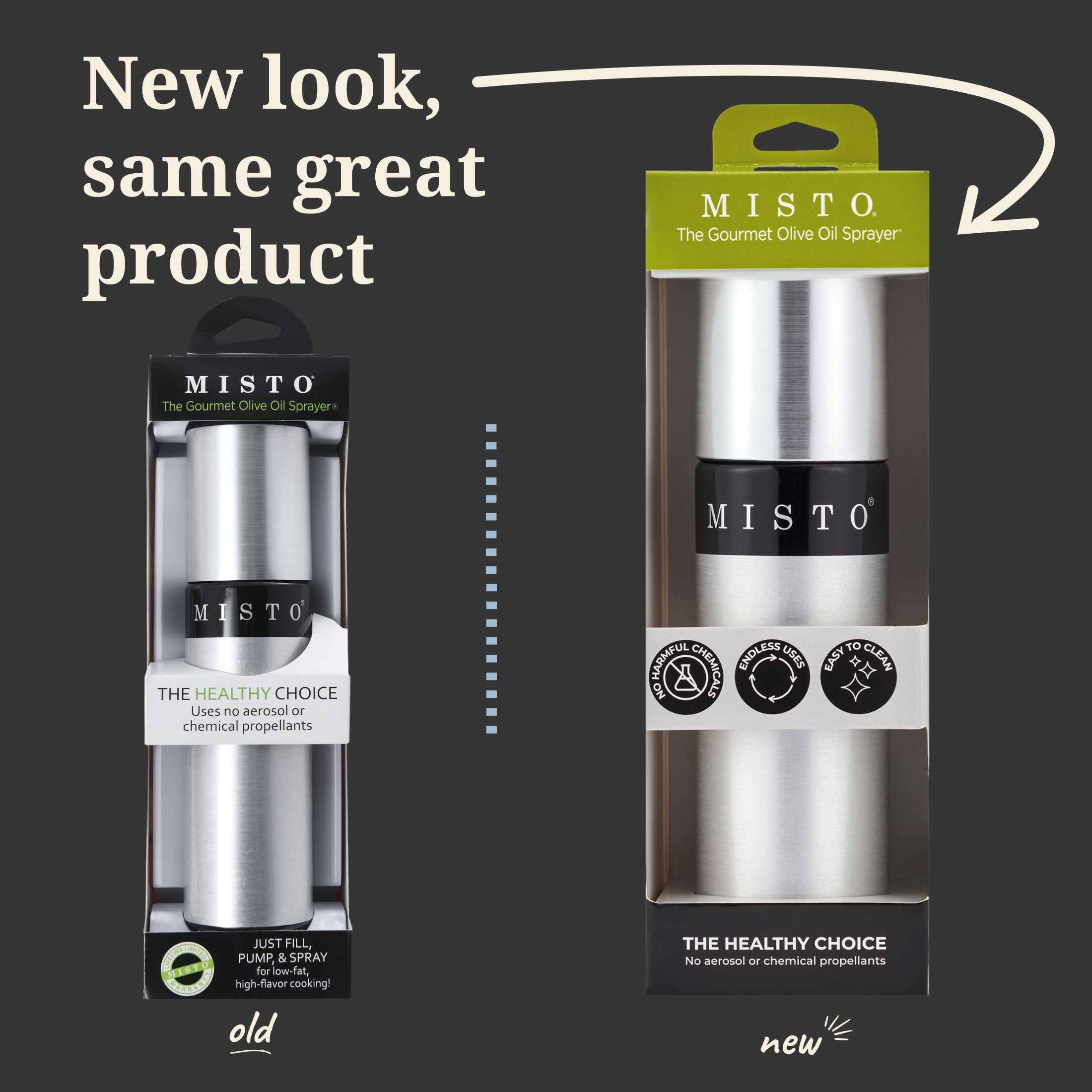Misto Aluminum and Plastic Bottle Refillable Oil Sprayer, Silver