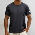 thumbnail image 2 of Ahabrexf Men's Quick Dry Running Shirt Athletic Gym Workout Top Short Sleeve Round Neck Lightw8 Casual Training Tee Summer, 2 of 7