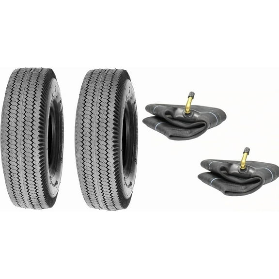 Justubes 2x 4.10/3.50-6 Sawtooth Tires w/Tubes 410/350-6 🚜💪