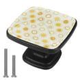 thumbnail image 1 of 4 Pcs Cabinet Handle Drawer Pulls Doodle Suns Yellow Knobs with Screws Square Furniture Office Cabinet Knob Decoration, 1 of 7