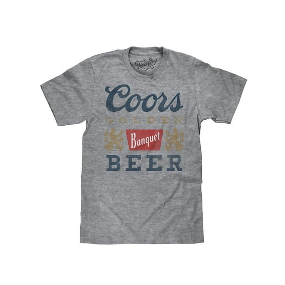 Tee Luv Coors Banquet Faded Beer Logo Graphite Snow Heather T-Shirt (Men's) (L)