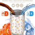 thumbnail image 3 of Floral 30oz Handheld Travel Tumbler with Handle – Double Wall Stainless Steel Insulated Cup, Flip Straw Lid, Leak-Proof & BPA-Free, Durable Hot & Cold Drink Mug,Thanksgiving, Xmas, Spring ,Flower, 3 of 6