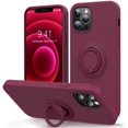 thumbnail image 1 of IBAOLEA Compatible with iPhone 12 Pro Max Phone Case 6.7 inch with Ring Kickstand | Super Soft Microfiber Lining | Anti-Scratch Full-Body Shockproof Protective Case for iPhone 12 Pro Max - WineRed, 1 of 7