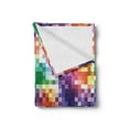 thumbnail image 2 of Colorful Soft Flannel Fleece Blanket, Mosaic Rainbow Colored Checkered Squares Abstract Pixel Art Inspired Illustration, Cozy Plush for Indoor and Outdoor Use, 50" x 70", Multicolor, by Ambesonne, 2 of 5