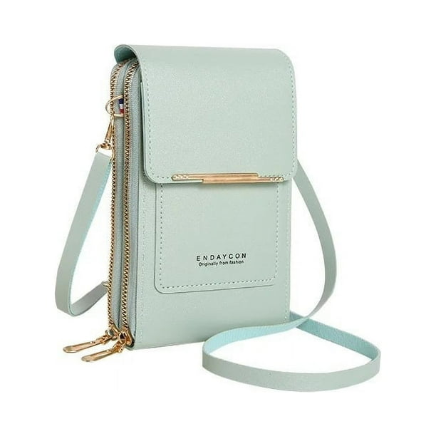 pstuiky Bolso de piel, funda para teléfono con pantalla táctil, bolso pequeño de almacenamiento