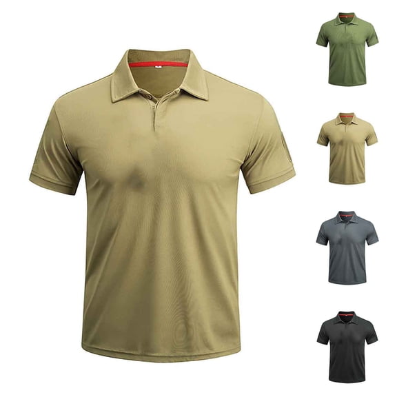 NuoCaiYun Mens Work Shirts Moisture Wicking Short Sleeve Tshirt Quick Dry Athletic Golf Shirts Summer Solid Color Workout Tee Shirt