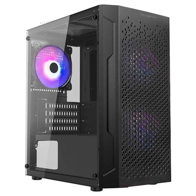 Gabinete Gamer BALAM RUSH ARTIC GI725 M-ATX Mini Torre 3 Fan Cristal Templado Negro BR-936118 negro