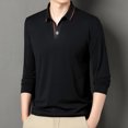 thumbnail image 1 of pstuiky camisa de manga larga para hombre, Pijama deportivo para hombre, para estar en casa, de color liso, con camiseta deportiva de manga larga y cuello vuelto camisetas de hombre xl, 1 of 4
