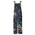 thumbnail image 5 of QATAINLAV Women Loose Fit Wide Leg Jumpsuits Sleeveless Cotton Linen One Piece Pants 2024 Fashion Print Overalls Casual Rompers Going Out Outfits Green S, 5 of 6